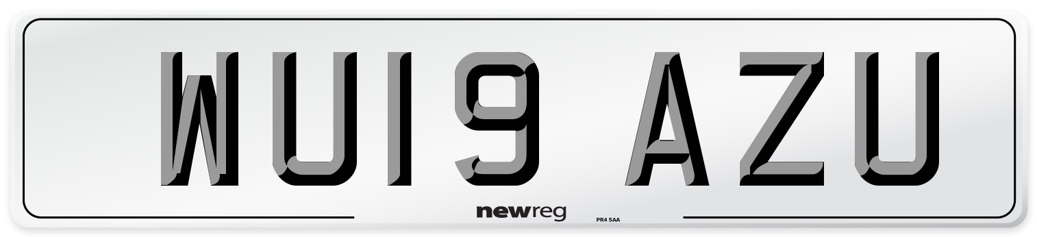 WU19 AZU Number Plate from New Reg